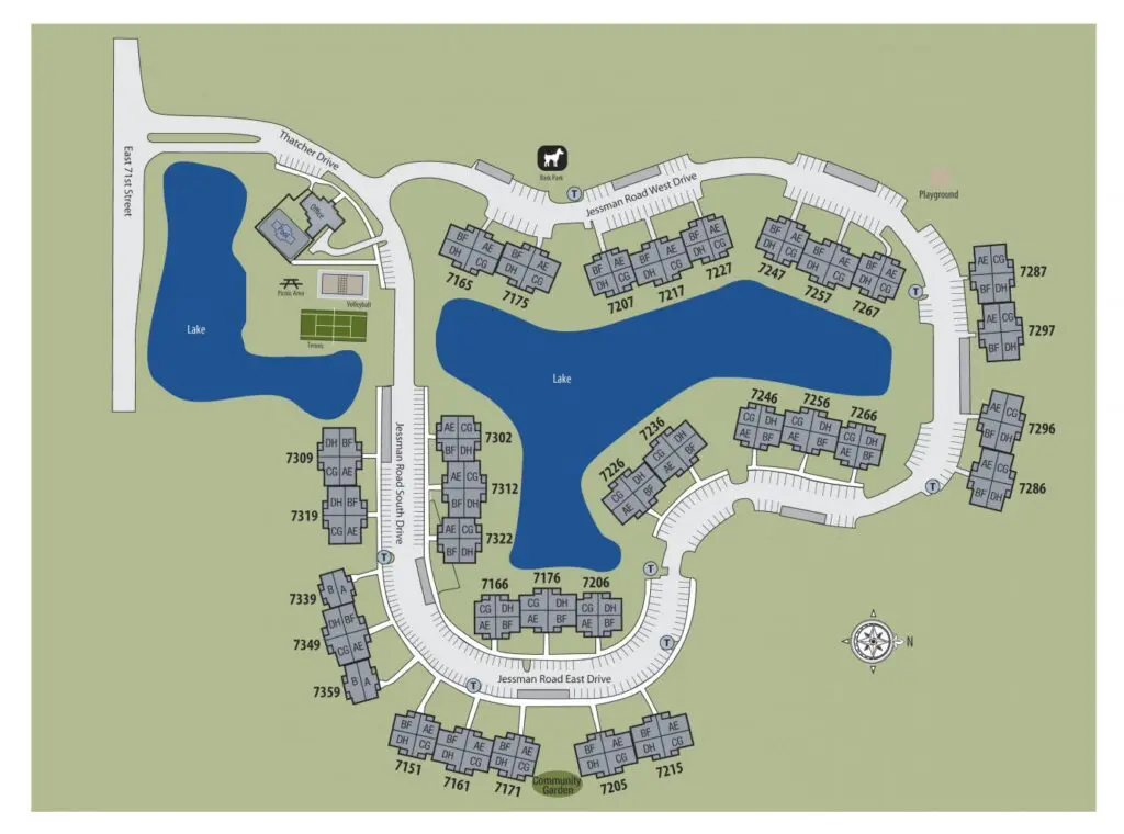 This image shows the map of TGM Shadeland Station in Indianapolis, IN