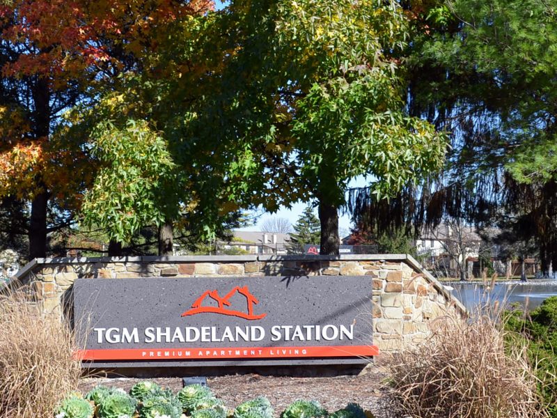 This image shows the monument of TGM Shadeland Station Apartments in Indianapolis, IN.