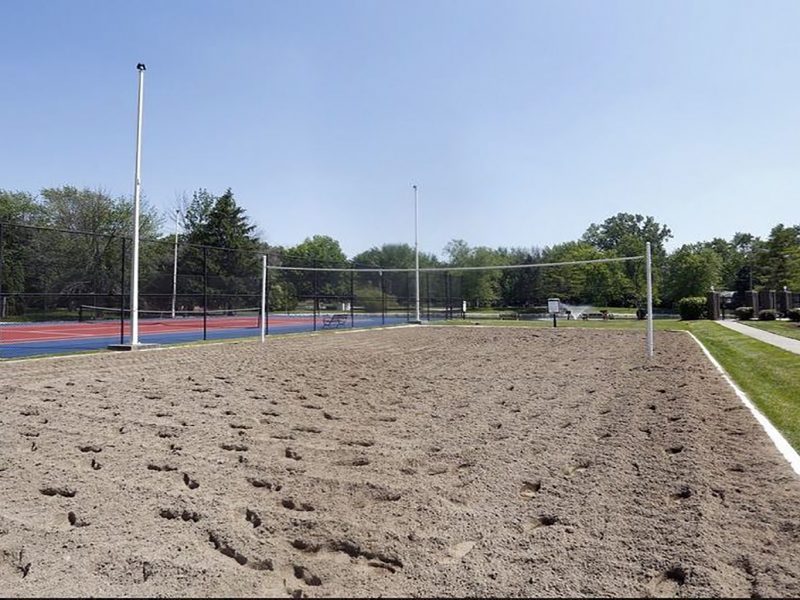 This image shows the premium community amenities, particularly the sand volleyball court with courtesy volleyballs featuring an ideal place for fun moments with family and friends. The volleyball court was accessible beside the tennis court.
